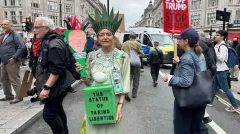 Countless Activists Gather in Downtown London to Challenge Donald Trump's Second State Visit